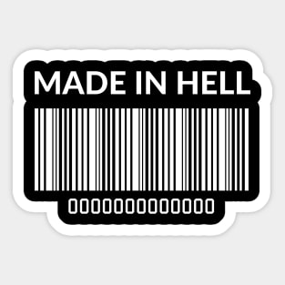 made in hell barcode Sticker